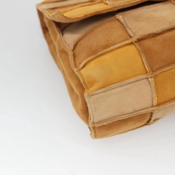 CHANEL Chain Shoulder Bag Suede Brown Gold CC Auth PP566 - Picture 11 of 15